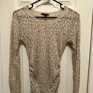 MAMA H&M Maternity Sheer Beige Leopard Top Sz S